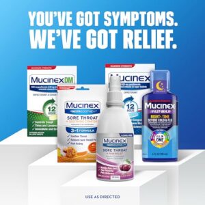 Mucinex Instasoothe Sore Throat Relief, Throat Numbing Spray Starts to Work On Contact, Sore Throat Pain Medicine, Relieves Pain associated with Sore Throat, Cherry Flavor Throat Spray, 3.8 Fl Oz