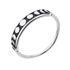 lunar eclipse rings stainless steel moon round shape rings retro black band moon silver wedding ring gift for women&men size 10