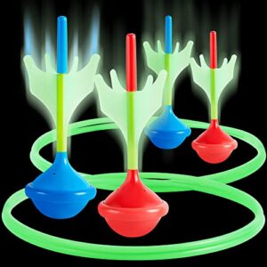 joyin lawn darts game set for kids and adults - glow in the dark outdoor games lawn games for adults and family, soft tip lawn darts set for kids camping games, outside yard games