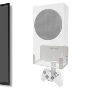 wall mount for xbox series s (mount the console & accessories on wall near or behind tv left/right), wall shelf bracket kit for xss system