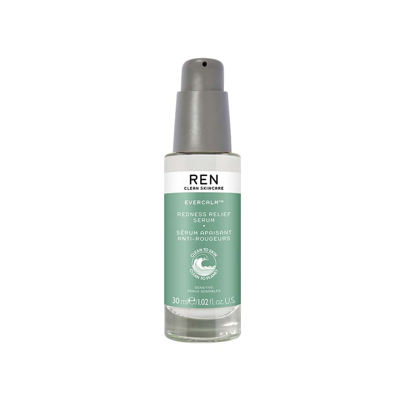 REN Clean Skincare Evercalm Redness Relief Facial Serum - Clinically Proven to Visibly Reduce Redness After Only 30 Minutes, Proven to Strengthen the Skin Barrier, Formulated for Sensitive Skin