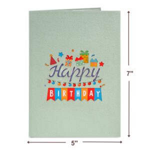 Paper Love Happy Birthday Ice Cream Truck Pop Up Card, For Adults and Kids - 5"x7" Cover - Includes Envelope and Note Tag