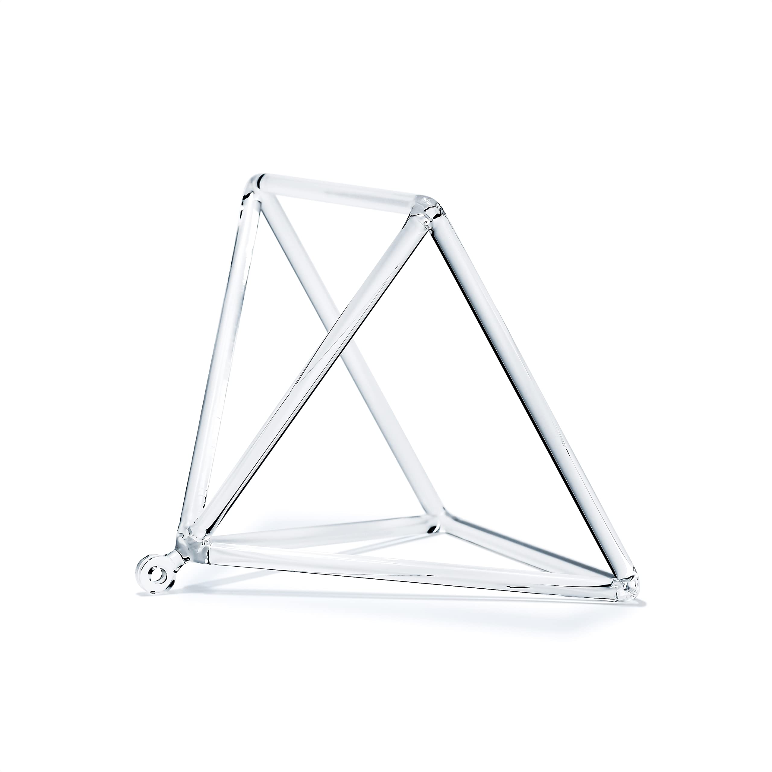 Joysense Clear Quartz Crystal Singing Pyramid 10 inch With Crystal Singing Bowl Striker and Carrying Case