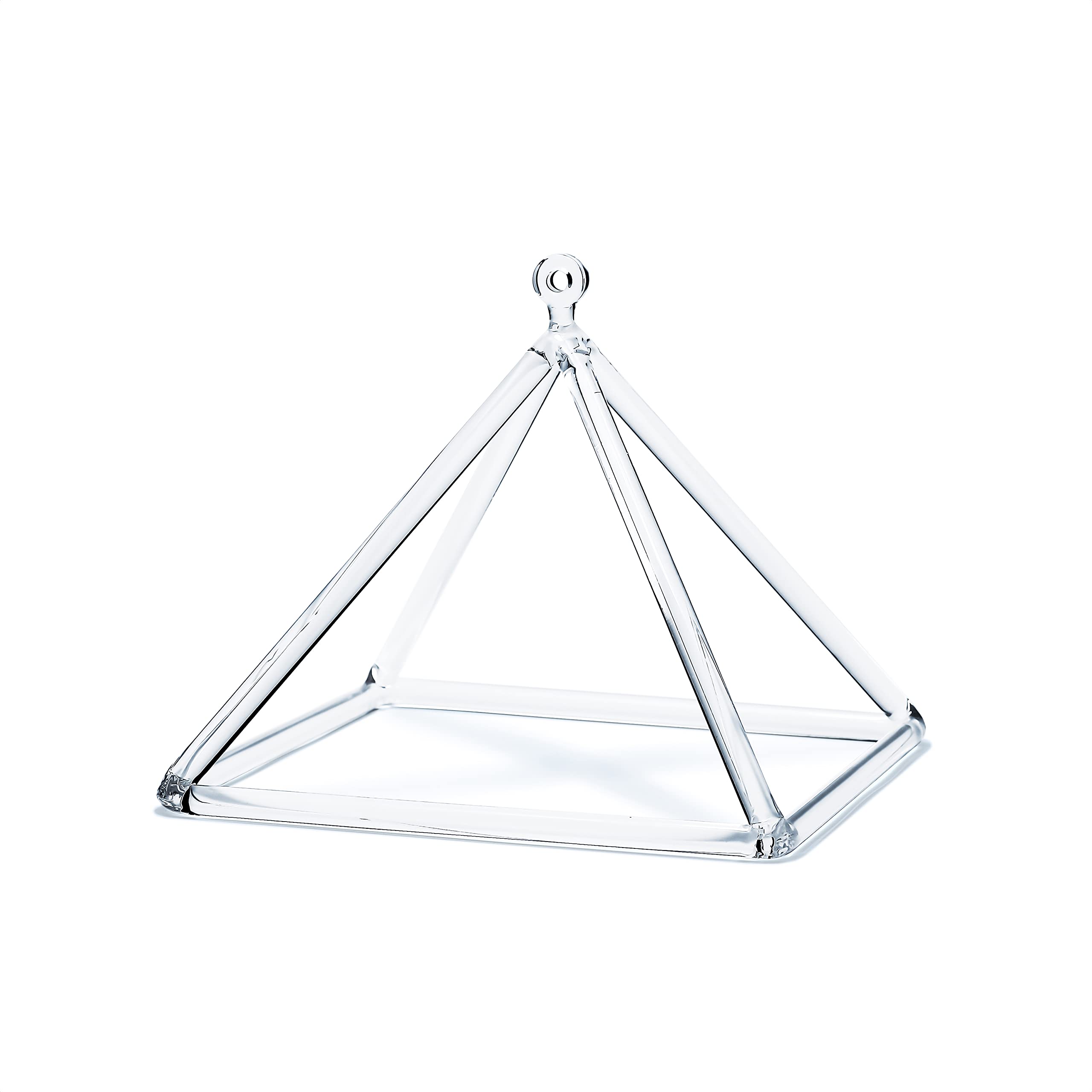 Joysense Clear Quartz Crystal Singing Pyramid 10 inch With Crystal Singing Bowl Striker and Carrying Case