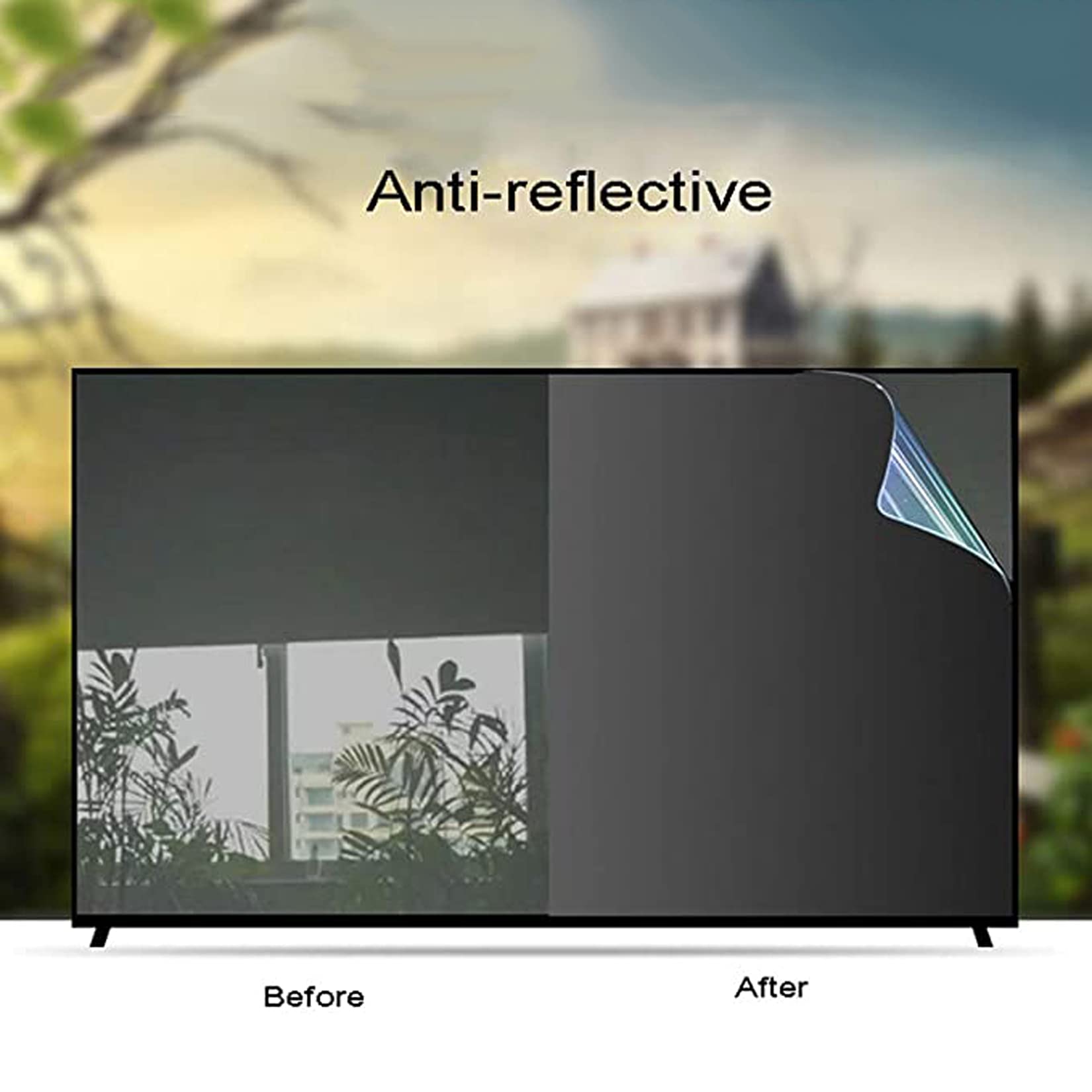 WLWLEO 70 Inch Anti Blue Light TV Screen Protector 75 Inch Anti Glare Protector Film Filter Out Harmful Light Reduce Eye Fatigue, Eye Protection,70inch/1538X869mm