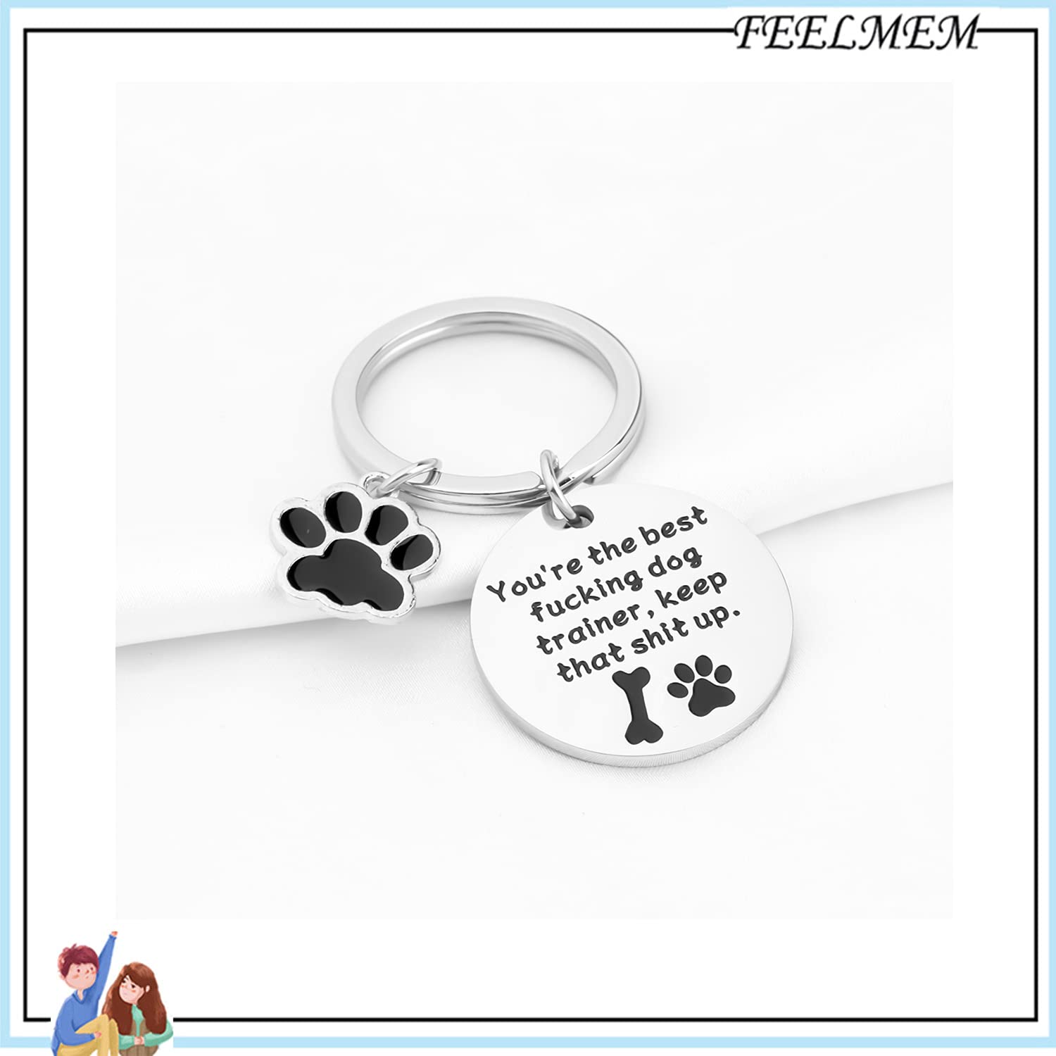 FEELMEM Dog Trainer Gift Dog Walker Gift You’re The Best Fucking Dog Trainer Keychain Dog Owner Gift Dog Sitter Gift