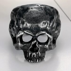 Jude Jewelers Stainless Steel Antique Retro Style Skull Death Gothic Punk Biker Halloween Party Ring (Grey, 6)