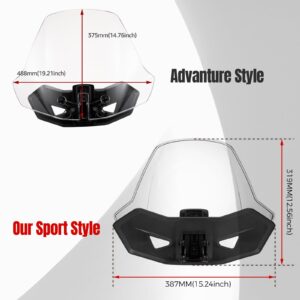 A & UTV PRO Sport Windshield ,Suitable for Can-Am Ryker All Models, Adjustable Translucent Windshield, Compatible with Can Am Ryker 600 900 Sport and Rally ,Replace OEM # 219401023 219400771 219401032