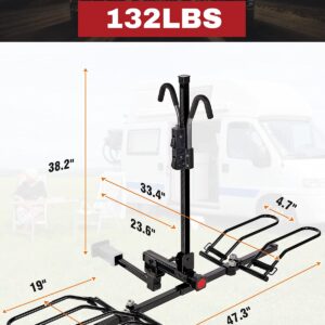 SIMETU&HS Bike Rack Carrier for Car Truck SUV，132 lbs Heavy Weight Capacity - Tray Style Smart Tilting Design (2-Bike Carrier)