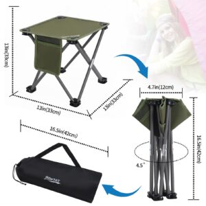 Roptat 2 Pack Camping Stool,Portable Folding Compact Lightweight Stool Seat for Camping Fishing Hiking Gardening Outdoor Walking Backpacking Travelling and Beach with Carry Bag