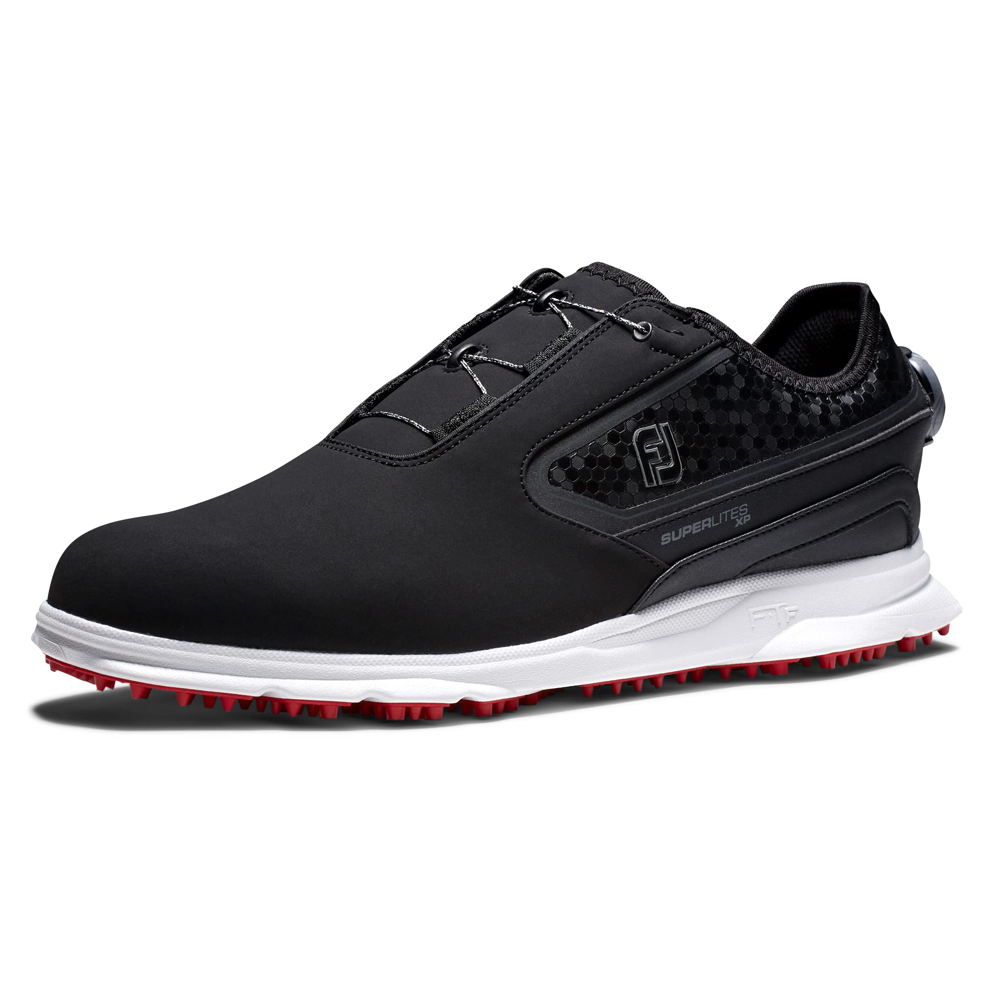 FootJoy Men's Superlites XP BOA Previous Season Style Golf Shoe, Black/Black, 8.5