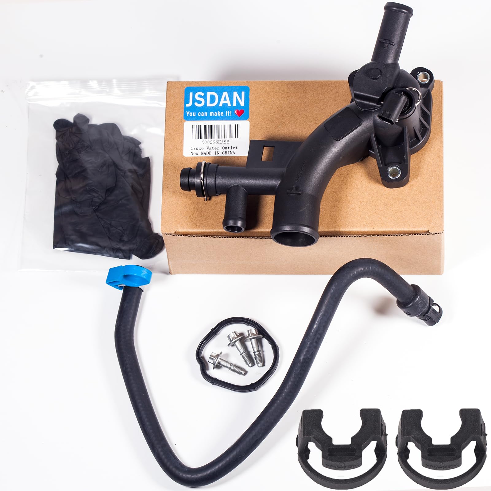 JSDAN 25193922 Compatiableb With 2011 2012 2013 2014 2015 2016 Chevy Cruze Sonic Trax Buick Encore Engine Water Outlet 1.4L &13251447 Chevy Cruze Radiator Hose