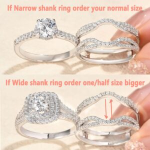 SHELOVES Womens 925 Sterling Silver Engagement Ring Enhancer Round White AAAAA CZ Infinity Wrap Guard Rings Sz 7