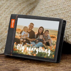 WOWTIFY Custom Photo Wallet Personalized Leather Picture Wallet for Men Father