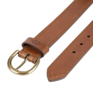 Dickies Women's Casual Double Stitch Belt, Cognac Solid, Large