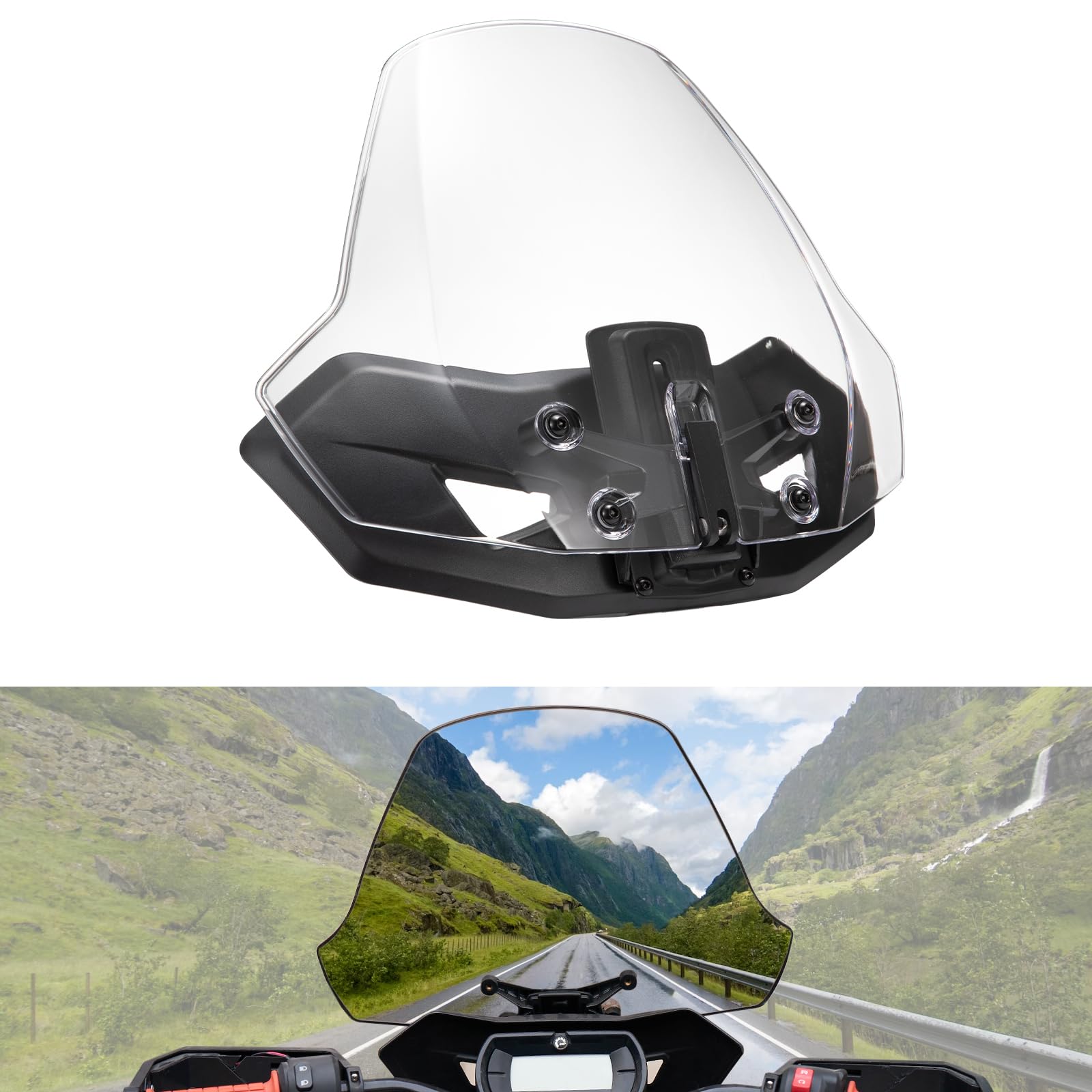 A & UTV PRO Sport Windshield ,Suitable for Can-Am Ryker All Models, Adjustable Translucent Windshield, Compatible with Can Am Ryker 600 900 Sport and Rally ,Replace OEM # 219401023 219400771 219401032