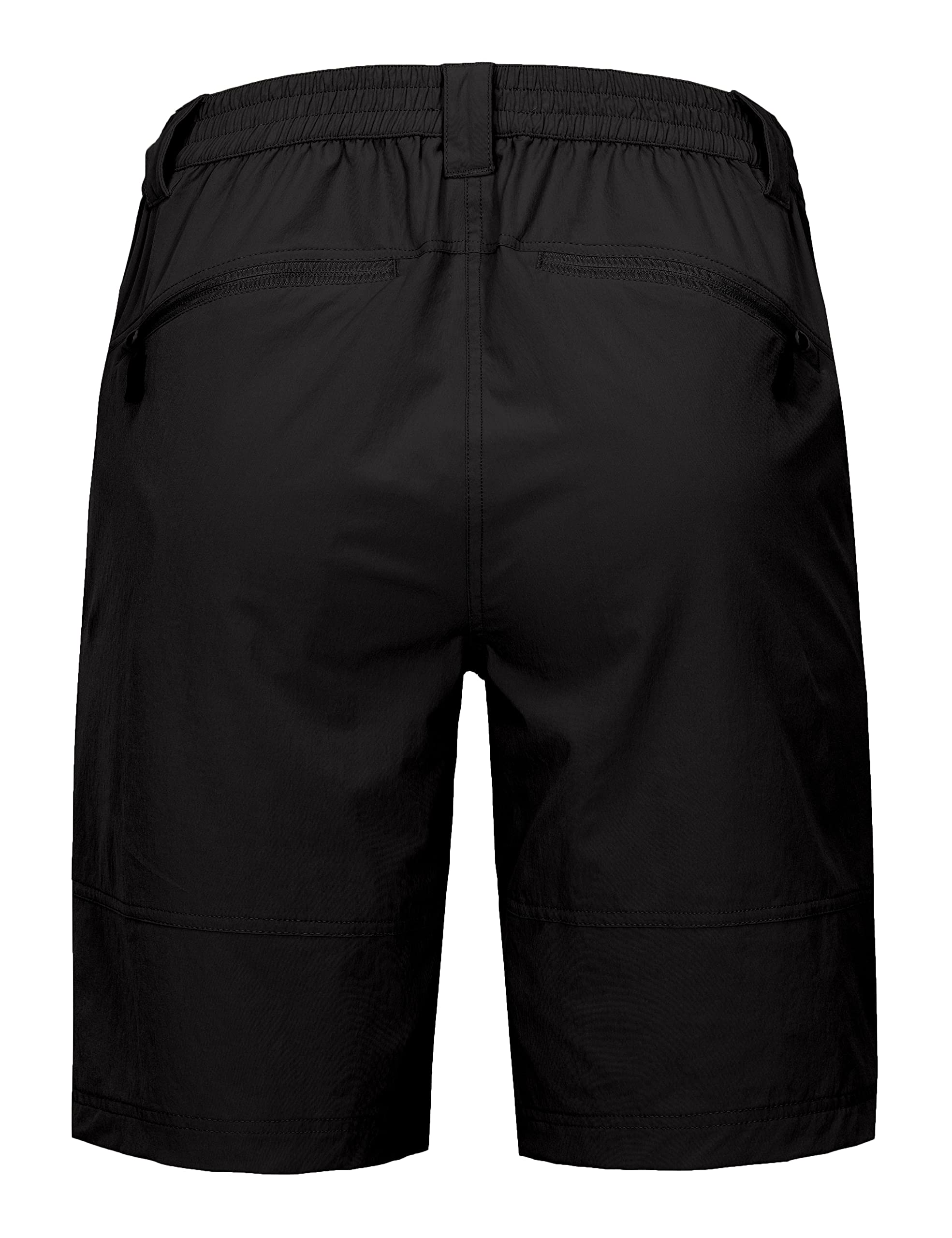 Mapamyumco Womens Hiking Shorts, Quick Dry Cargo Shorts Women for Golf Travel, Stretch Lightweight Black S