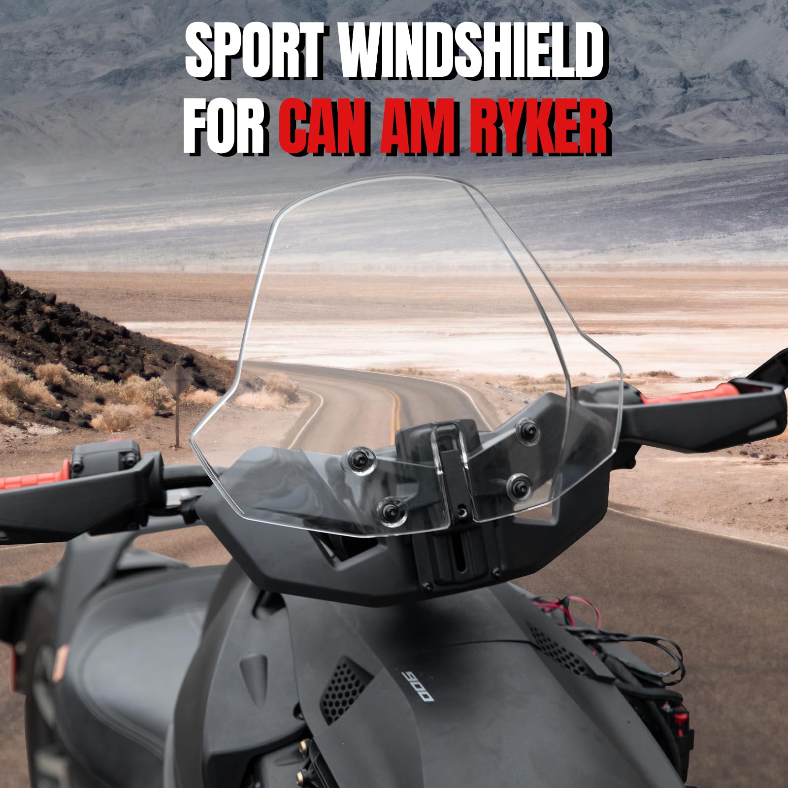 A & UTV PRO Sport Windshield ,Suitable for Can-Am Ryker All Models, Adjustable Translucent Windshield, Compatible with Can Am Ryker 600 900 Sport and Rally ,Replace OEM # 219401023 219400771 219401032