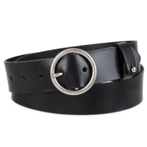 levi's women's circular center bar buckle belt, black, small