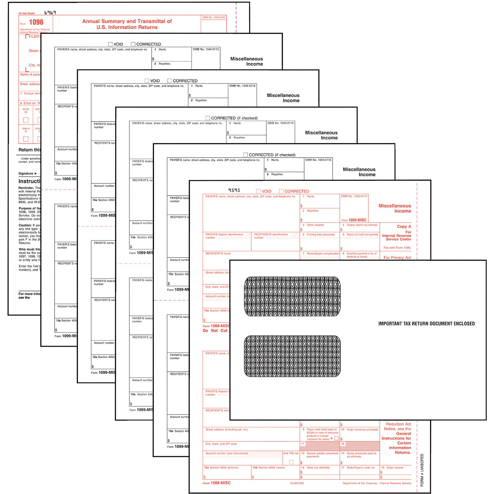 TOPS 5-part 1099-NEC Tax Forms