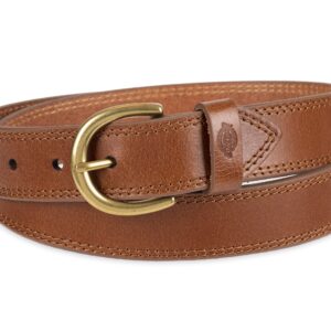 Dickies Women's Casual Double Stitch Belt, Cognac Solid, Large