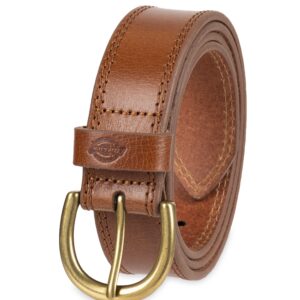 Dickies Women's Casual Double Stitch Belt, Cognac Solid, Large