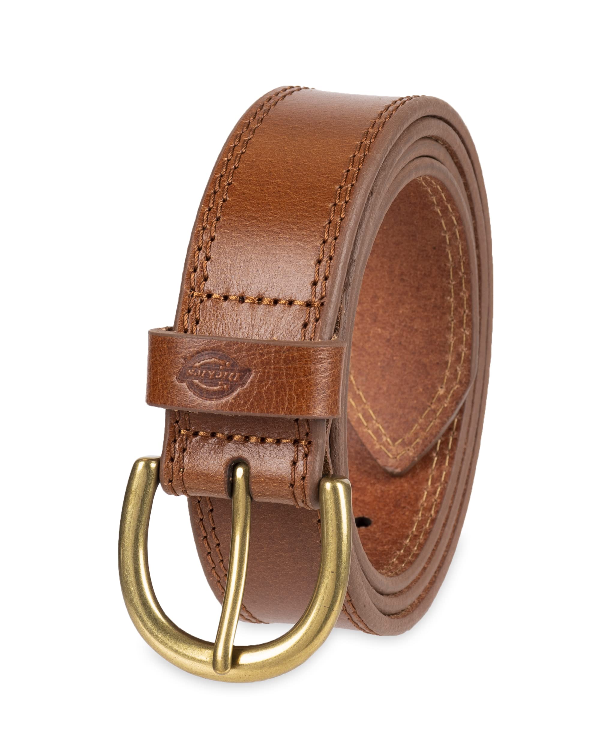 Dickies Women's Casual Double Stitch Belt, Cognac Solid, Large