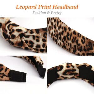 Ondder Headbands for Women 10 Pack Fashion Knotted Headband Top Knot Headbands for Women's Hair Turban Leopard Print Cheetah Headband Head Bands Women Headbands Diademas para Mujer