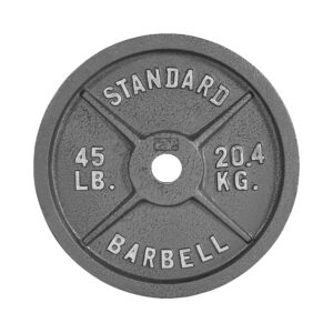 wf athletic supply traditional/classic 2-inch hole solid cast iron olympic barbell weight plates - great for strength training, weightlifting, bodybuilding & powerlifting, multiple choices available