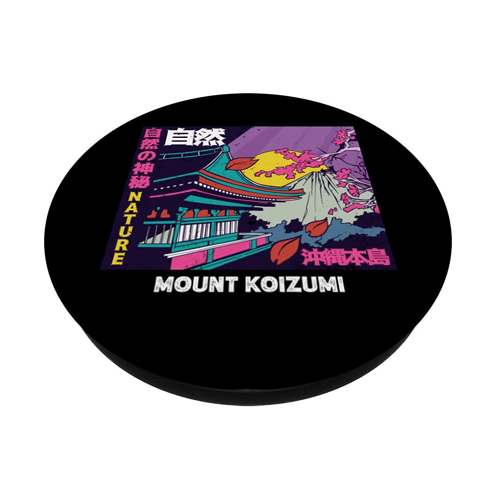 Japanese Mount Koizumi Retro Vintage Mountain Sakura Nature PopSockets Swappable PopGrip