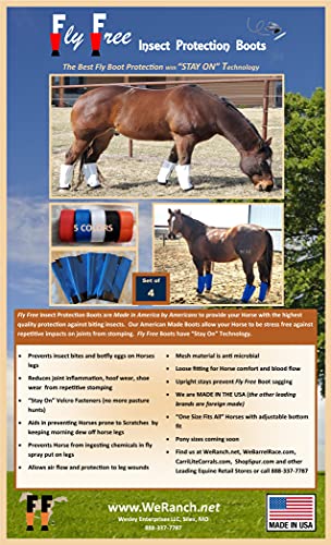 Fly Free Insect Protection Boots, Blue, HORSE