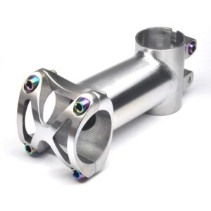 Chestnut-YX Titanium Bicycle Stem Bike Stem 25.4mm/31.8mm 5 Degree Bike Handlebar Stem for Mountain Bike Road Bike BMX MTB,Stem X Length 50/60/70/80/90/100/110/120mm (31.8mm, 60mm)