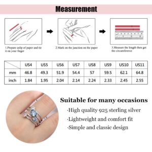 Simple Birthstone Rings for Women Jewelry 925 Sterling Silver Colorful Cubic Zirconia Stackable Promise Ring for Her (March, 6)