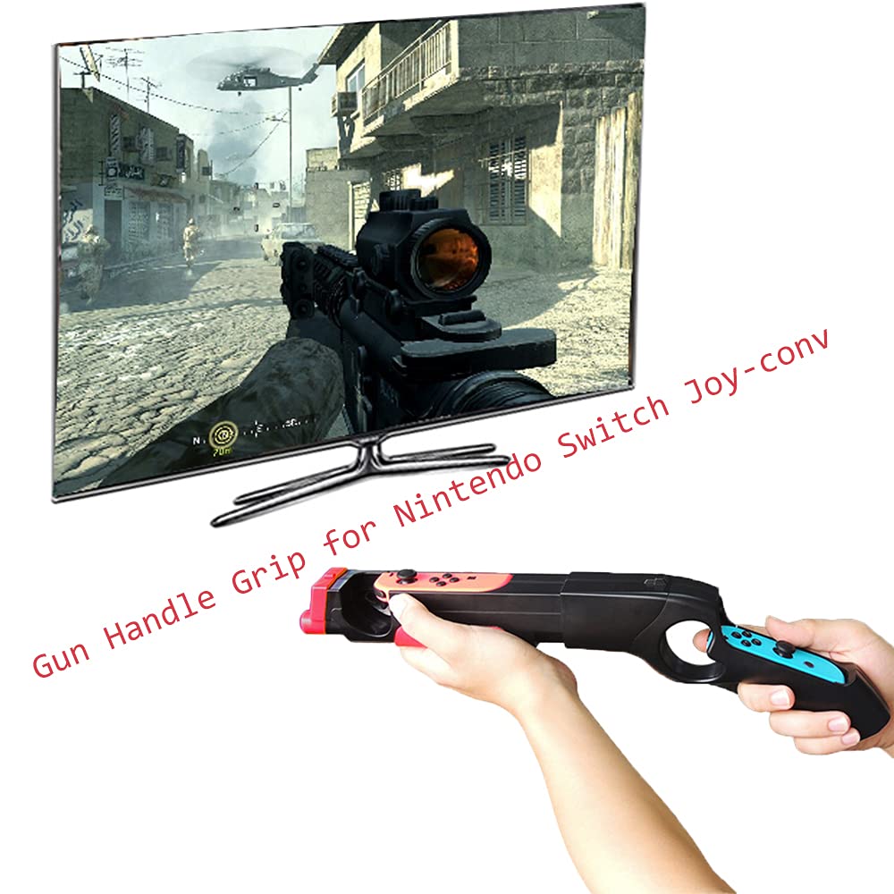 game Gun Controller,1 pack Gun Handle Grip hunting games for nintendo Switch:Call of Juarez, Sniper Elite 3, Big Buck Hunter, Resident Evil, Hunting Simulator, Doom 4, Splatoon 2