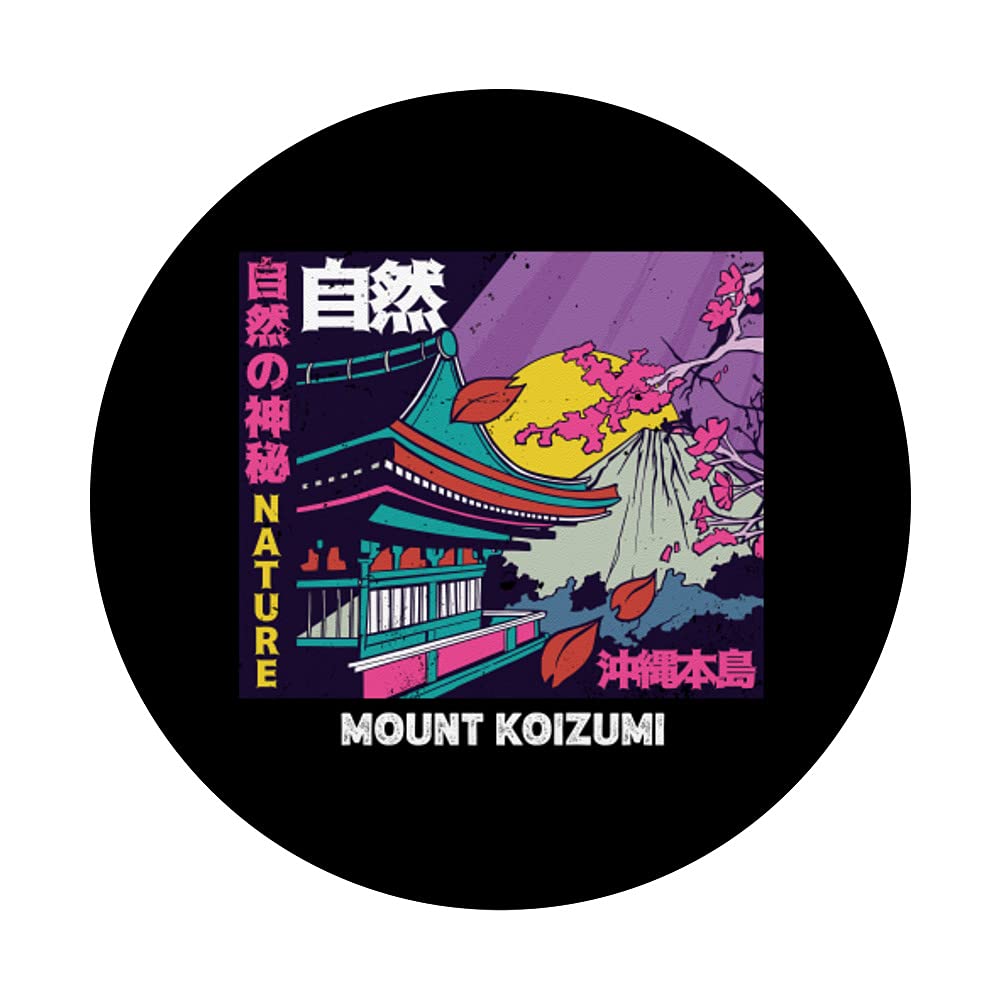 Japanese Mount Koizumi Retro Vintage Mountain Sakura Nature PopSockets Swappable PopGrip