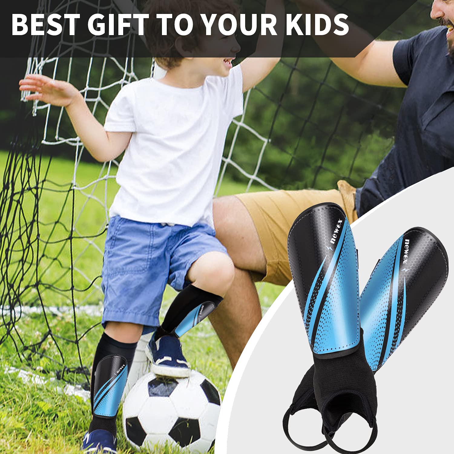 newox Soccer Shin Guards Kids Youth - Shin Pads Protection Boys Shin Guards Soccer Youth - Soccer Shin Guards for Kids 3-15 Years Old Girls Boys