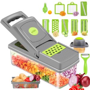 vegetable chopper - pro food chopper - spiralizer vegetable slicer-14-in-1 multifunctional veggie slicer food cutter，household kitchen gadgets for vegetable fruit…