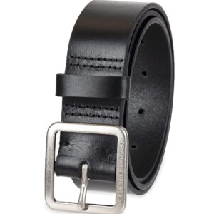 Levi's Women's Casual Square Center Bar Buckle Belt, Black Elevated, Medium