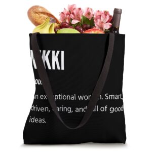 Nikki Gifts, Noun, An Exceptional Woman Tote Bag