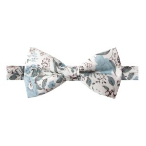 spring notion men's cotton floral print pre-tied bow tie for wedding summer party dressy and casual, 48-dusty blue