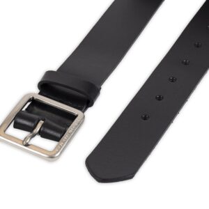 Levi's Women's Casual Square Center Bar Buckle Belt, Black Elevated, Medium