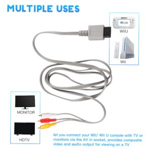 Xahpower 4 in 1 Accessories Bundle Kits for Wii, AC Power Supply Adapter + Composite Audio Video Cable + Wii to hdmi Converter and Wired Infrared Ray Sensor Bar Compatible with Nintendo Wii