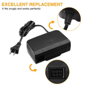 N64 Power Supply and Cable, AC Power Supply Adapter and AV Composite Video Cable Cord Compatible with Nintendo 64