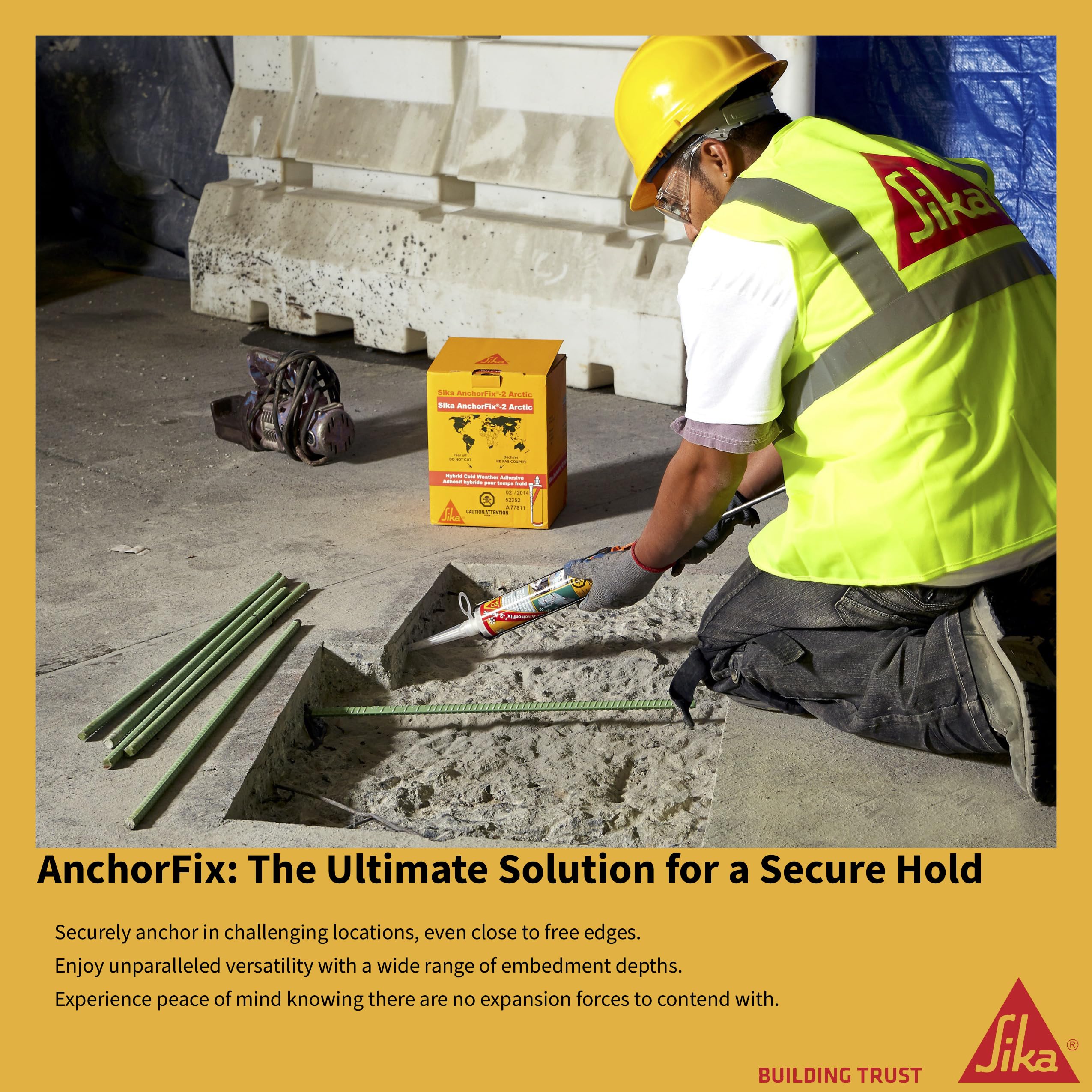 AWF PRO Sika AnchorFix 500 - Two Component Epoxy 20 oz, High Performance, Concrete Anchoring System. Concrete Anchor 2 Part Epoxy. Pack of 2. Applicator Gun Not Included