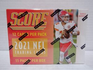 2021 panini score football sealed blaster 132 card box look for autograph and memorabilia trevor lawrence rookie + bonus leaf pro set devonta smith pictured