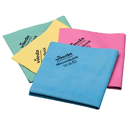 Vileda Professional MicronQuick Microfiber Wipe – Pack of 5 Cleaning Cloth for Pre-Preparation Methods – Lint Free and Improved Wear Resistance - Streak Free Surface Cleaning