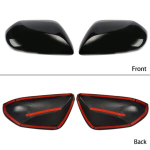 sportuli Black Side Door Mirror Caps + Door Handle Covers Replace for 2018 2019 2020 2021 2022 2023 2024 Toyota Camry Accessories, with Smart Key Holes (Black)