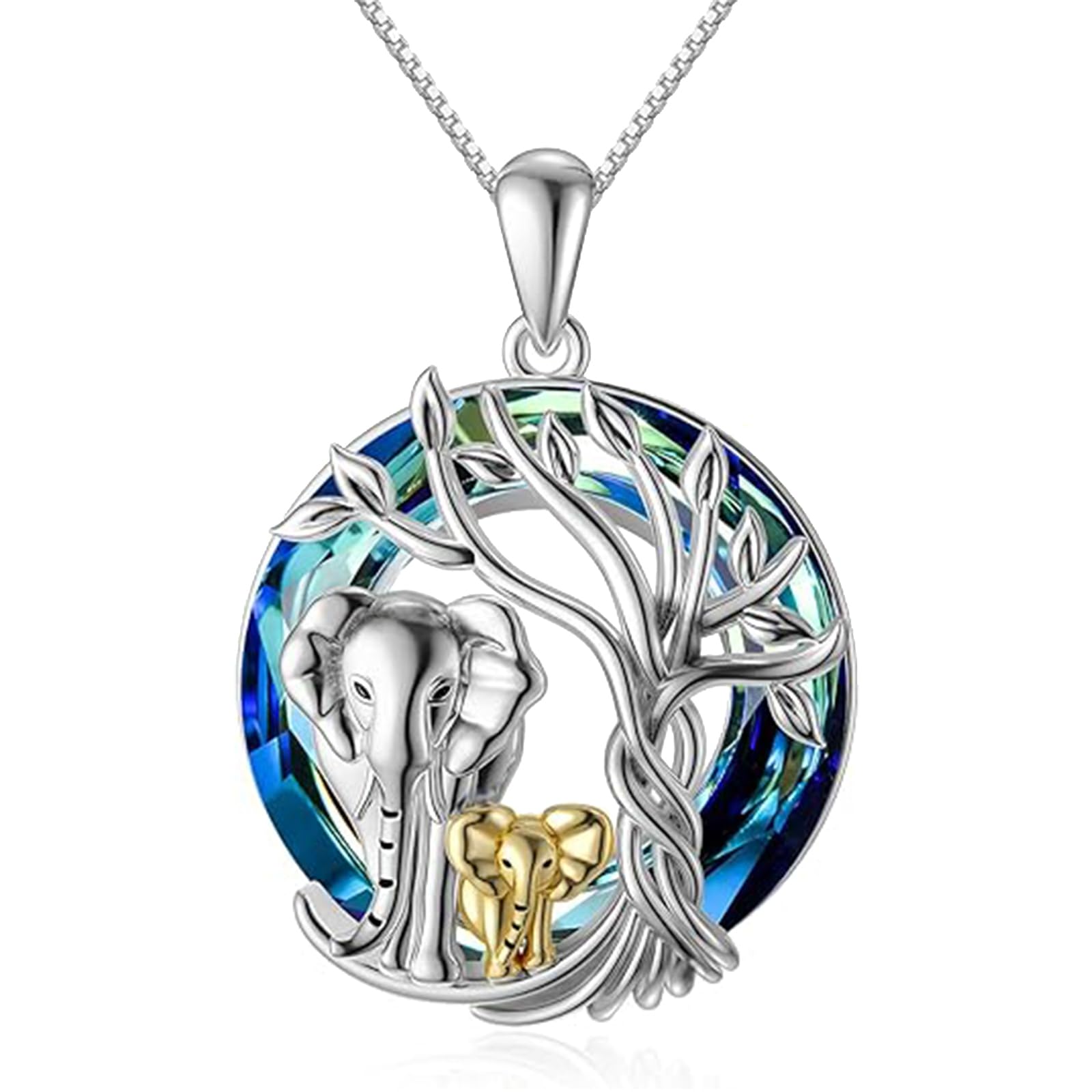 TOUPOP Mothers Day Gifts from Daughter Sterling Silver Tree of Life Elephant Pendant Necklaces Mother Daughter Jewelry Gifts for Women Mom Mother from Daughter Son