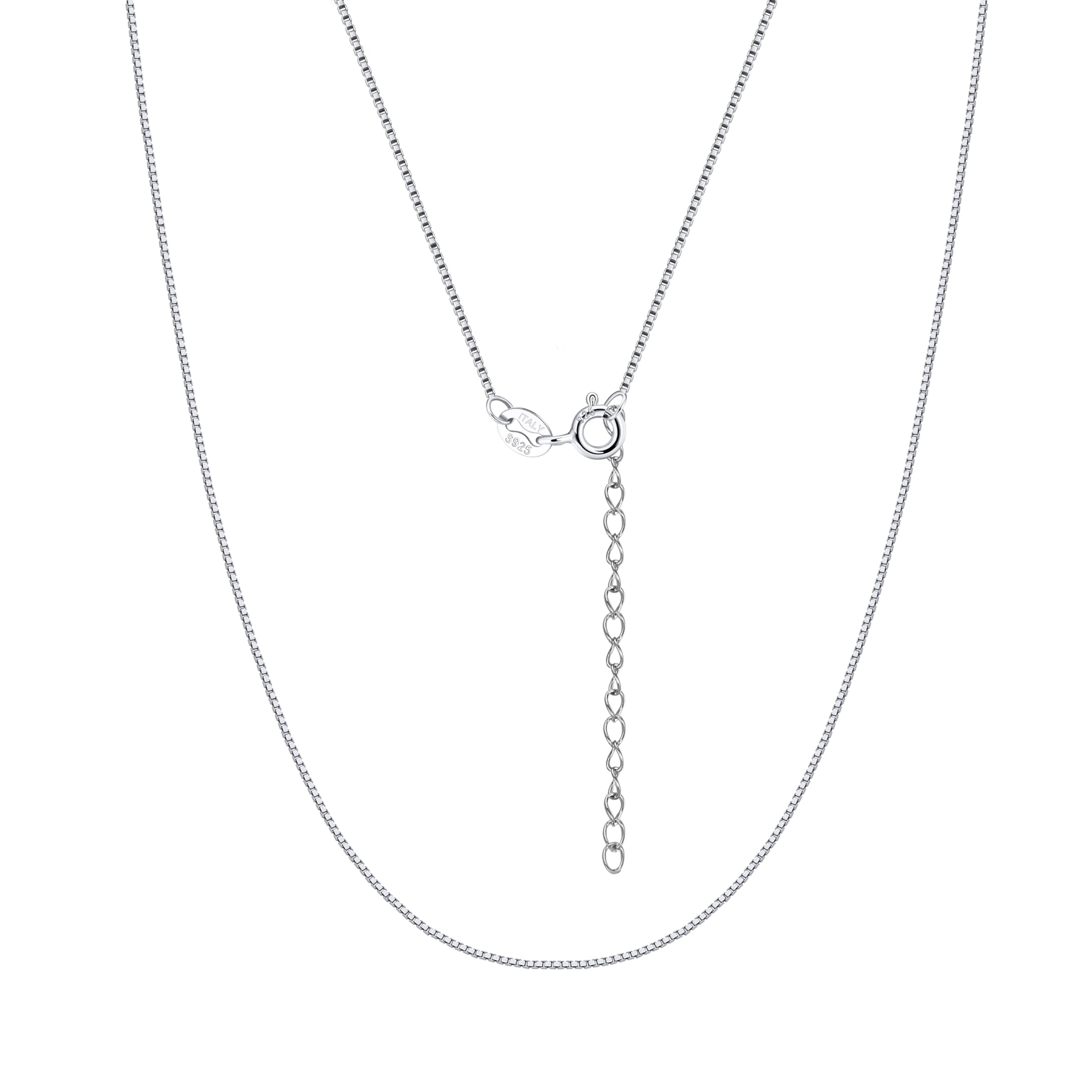 Ginger Lyne Collection Box Necklace Chain for Men or Women, 925 Sterling Silver 1mm Width 24 Inch, Gifts for Her