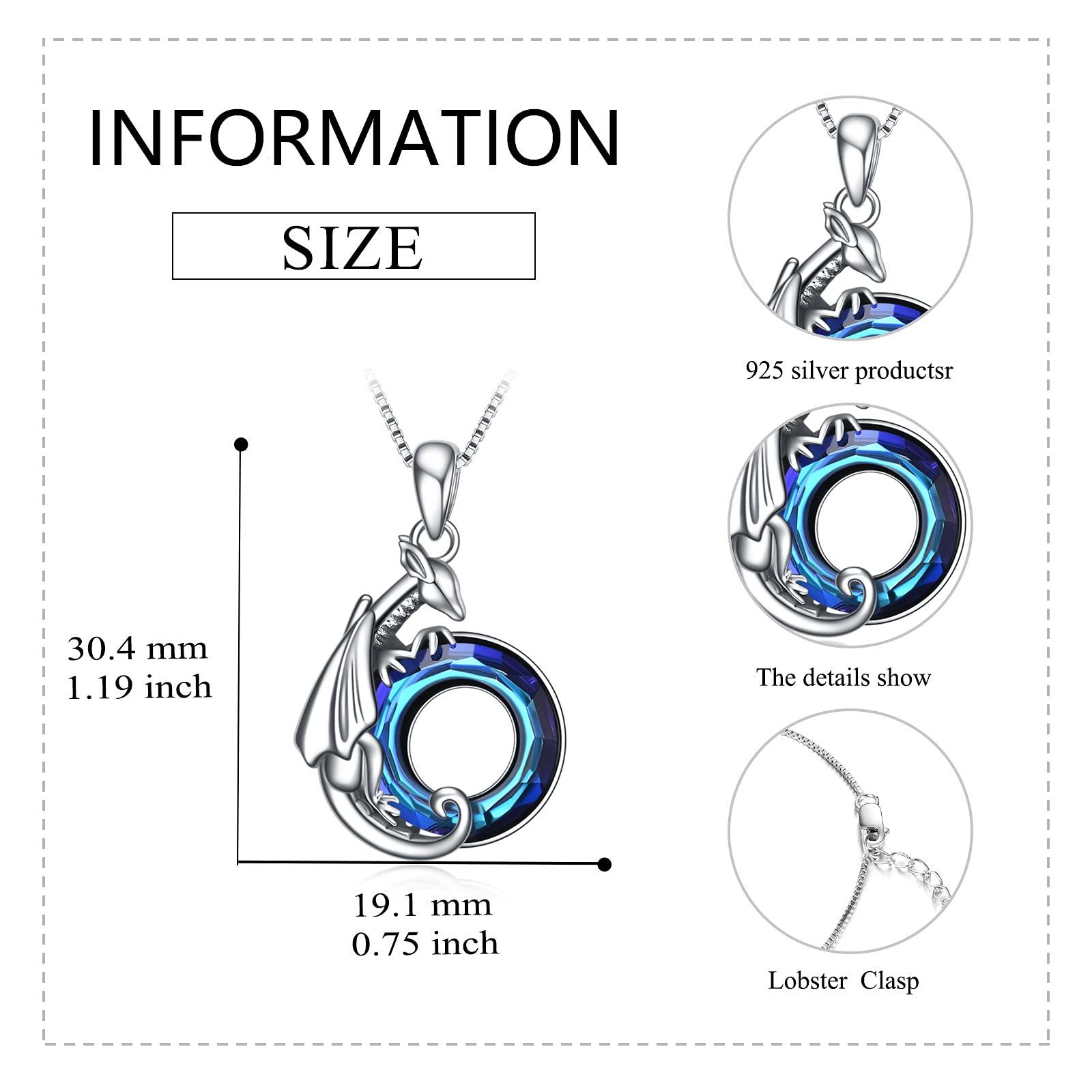 SHEAISRS Wreathe Moon Pendant Necklace 925 Sterling Silver Gift for Boyfriend Dad Brother